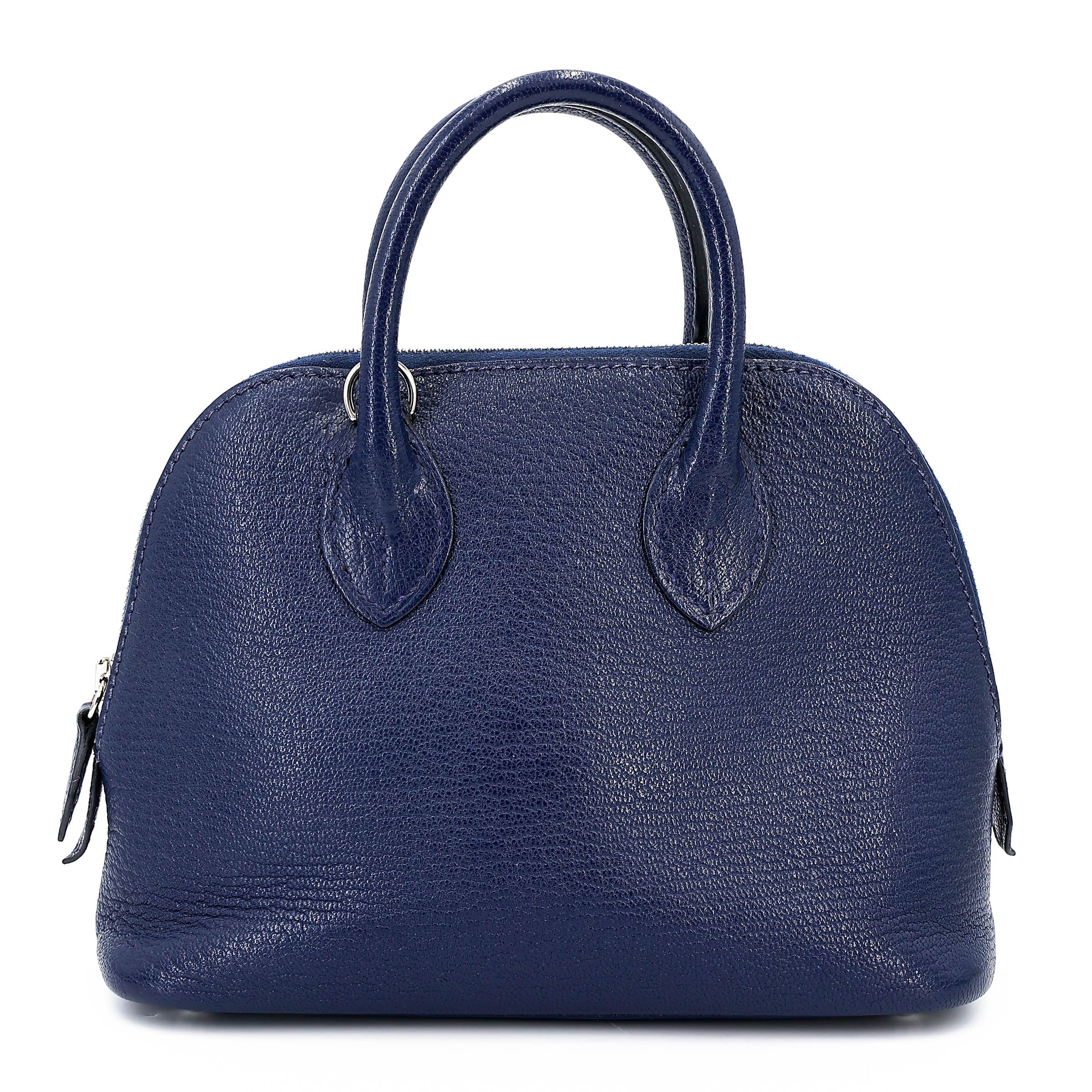 Good ( Rank AB) HERMÈS Mini Bolide 1923 Navy (7U) Chevre Mysore Palladium hardware B (2023)