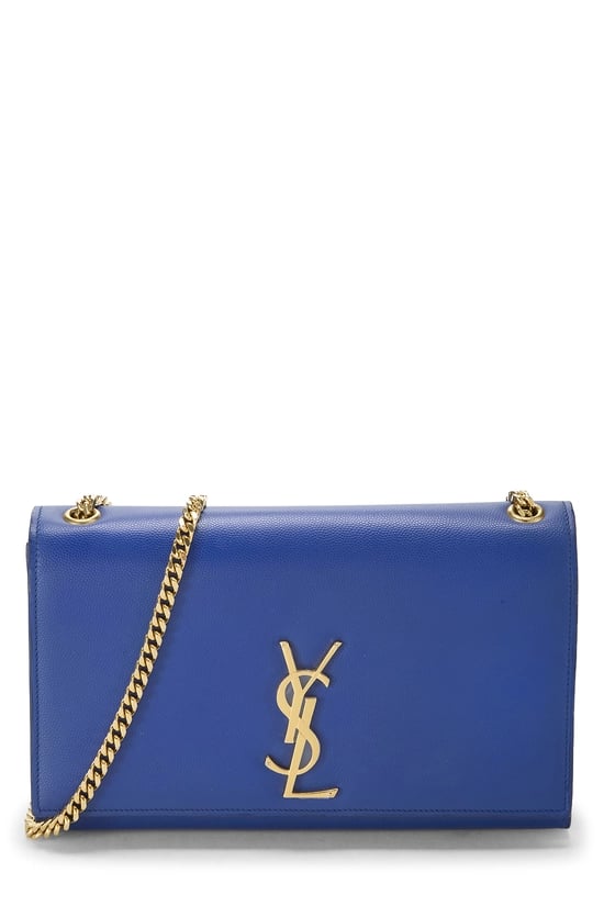 Blue Grainy Calfskin Kate Medium