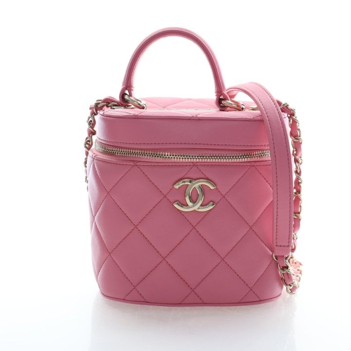 Chanel Small Lambskin Trendy CC Top Handle Vanity Case With Chain
