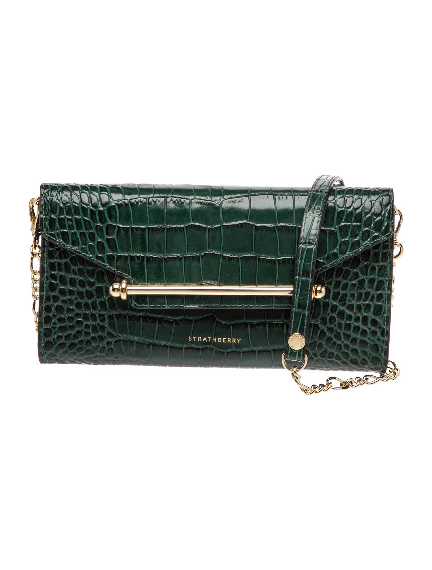 Embossed Leather Multrees Chain Wallet