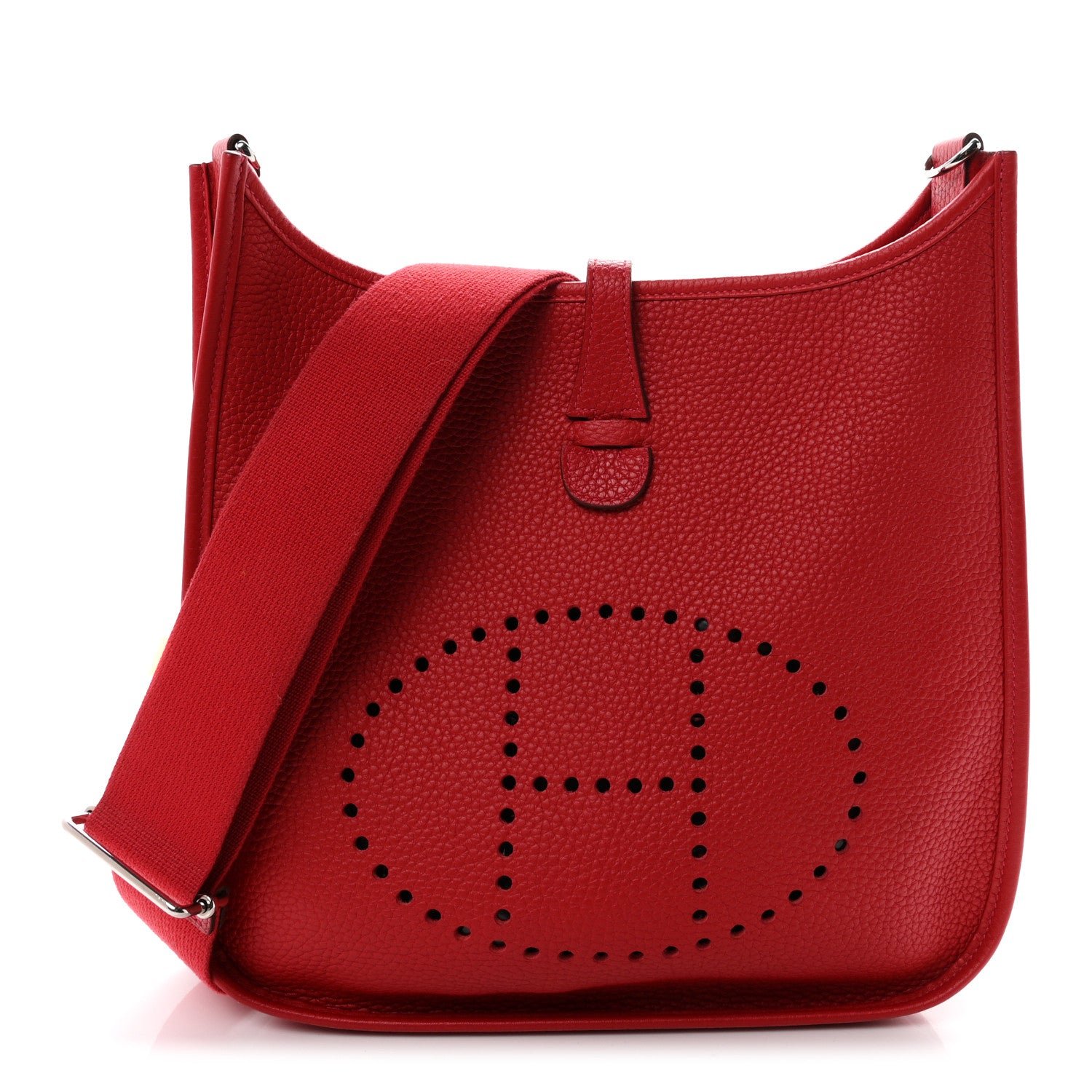Hermes Taurillon Clemence Evelyne III PM Rouge Casaque