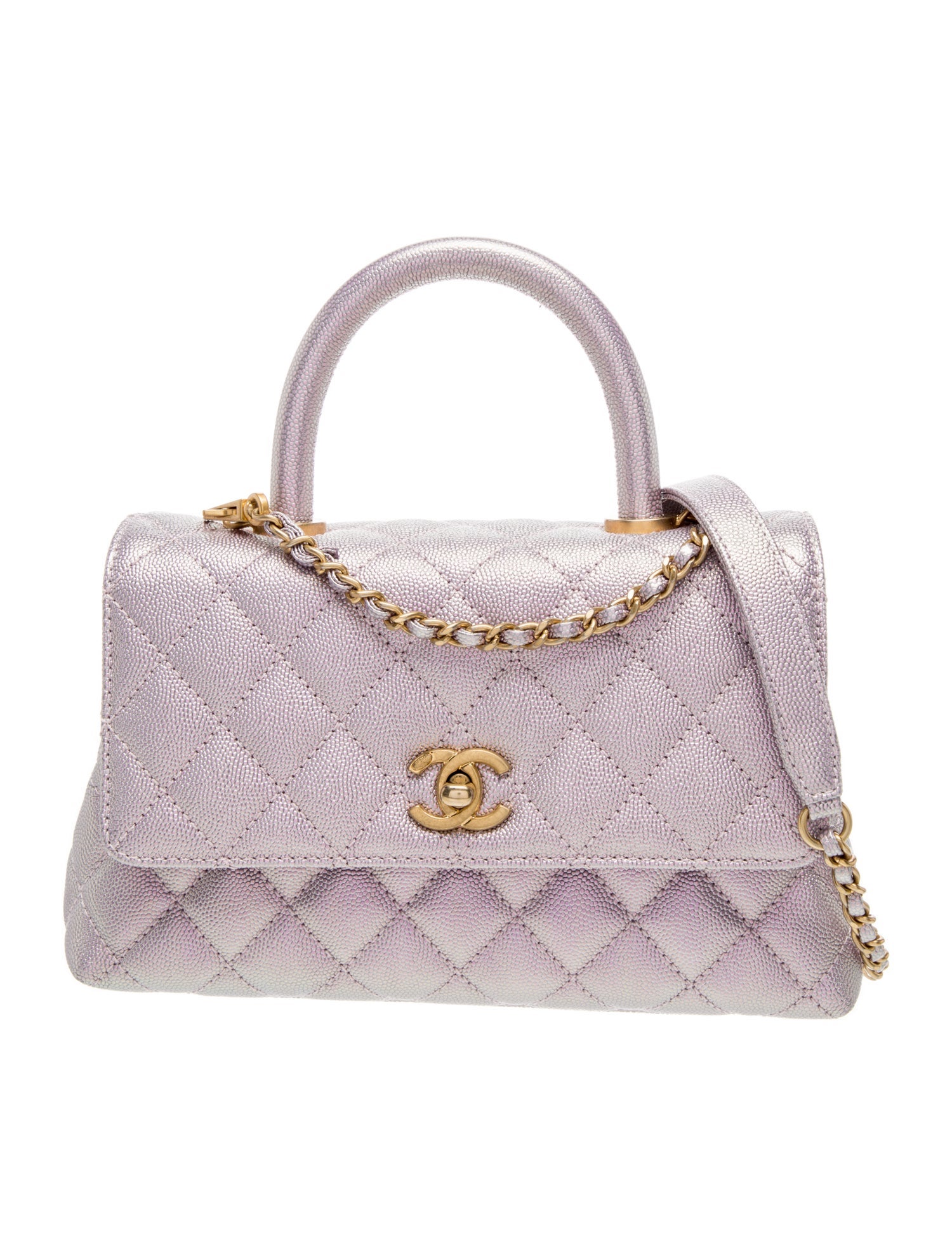 Mini Iridescent Coco Handle Bag