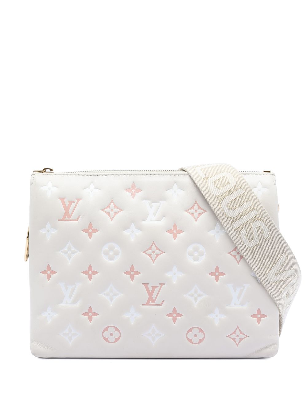 2021-2025 Tricolor Monogram Embossed Lambskin Coussin PM satchel