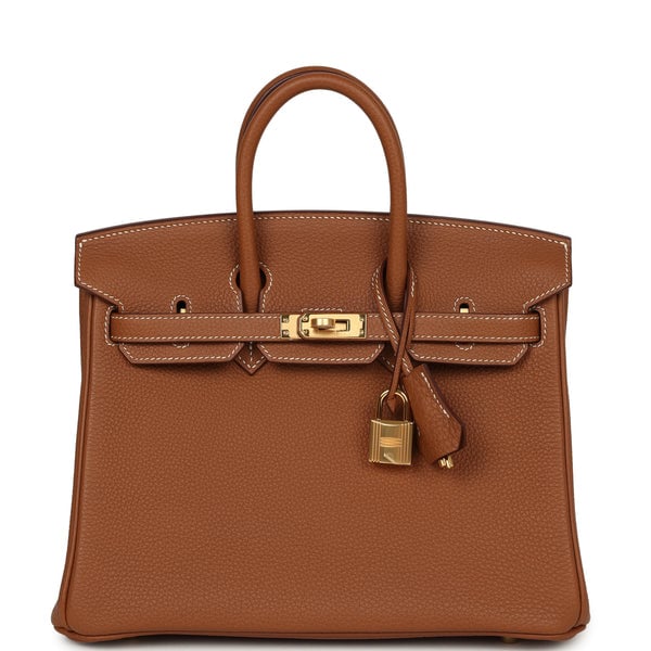 Pre-owned Hermes Birkin 25 Gold Togo Gold Hardware