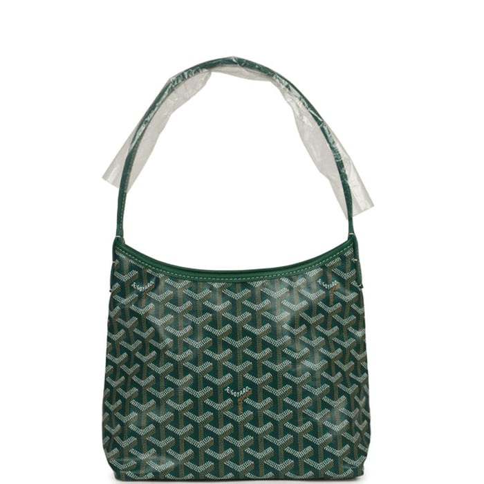 Green Goyard Mini Bohème hobo with palladium hardware