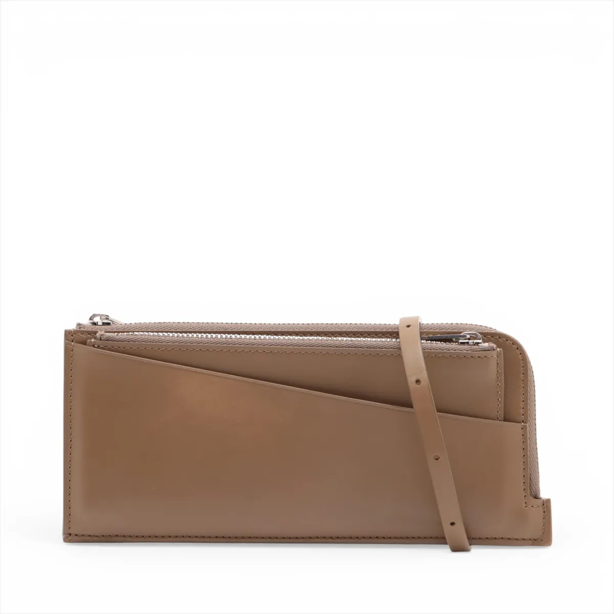 The Row Leather Shoulder Wallet Brown