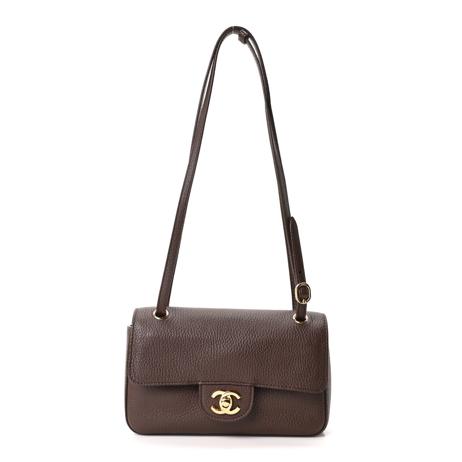 Chanel Grained Calfskin Mini Souplissimo Maxi Flap Dark Brown
