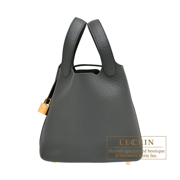 Hermes Picotin Lock bag 18/PM Vert mangrove Clemence leather Gold hardware