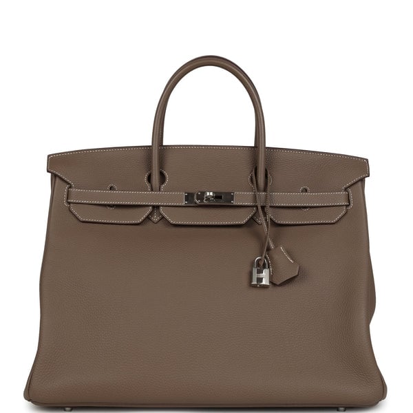 Hermes Pre-owned Hermes Birkin 40 Etoupe Togo Palladium Hardware