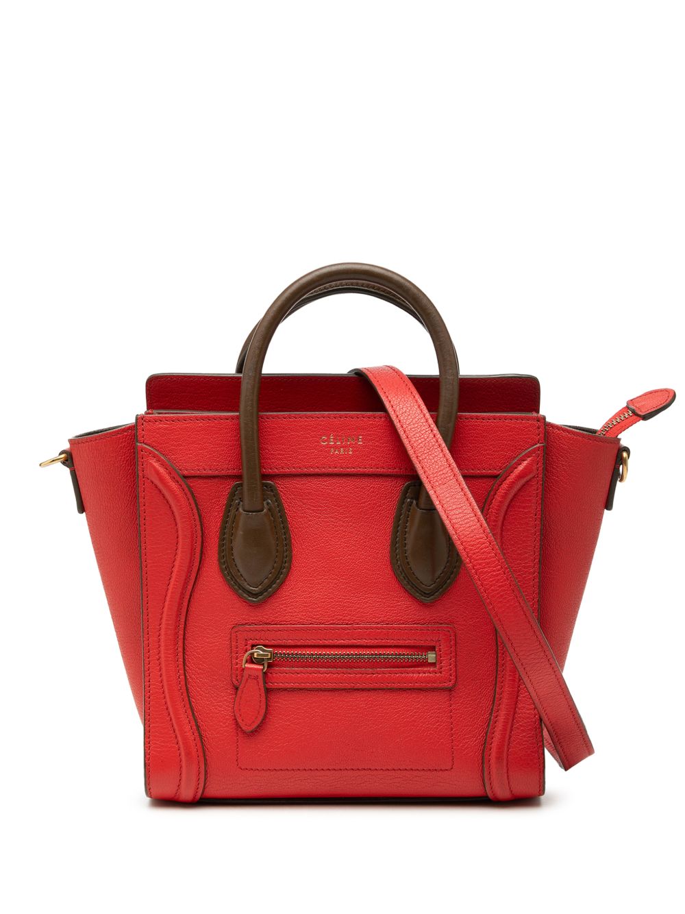 2014 Nano Bicolor Leather Luggage Tote satchel