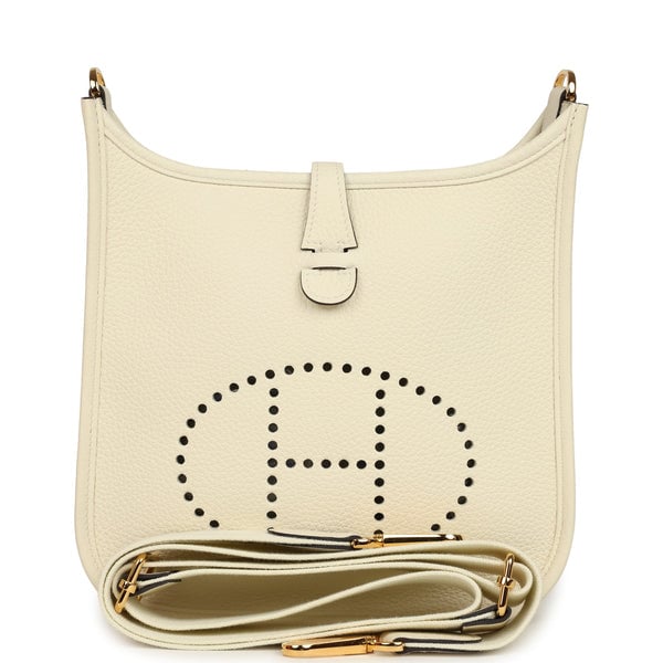 Hermes Evelyne 23 Cream Clemence Gold Hardware