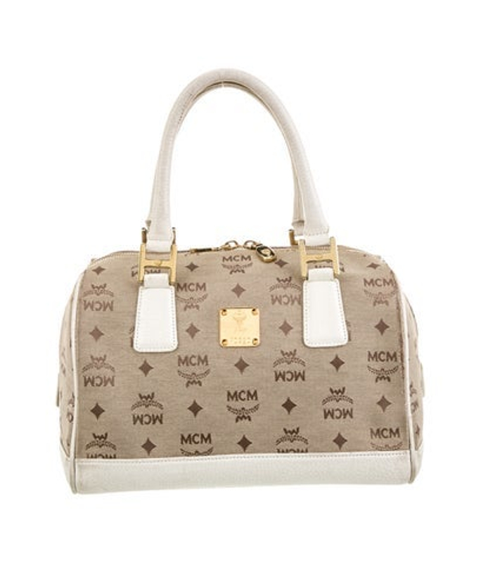 MCM Canvas Top Handle Bag