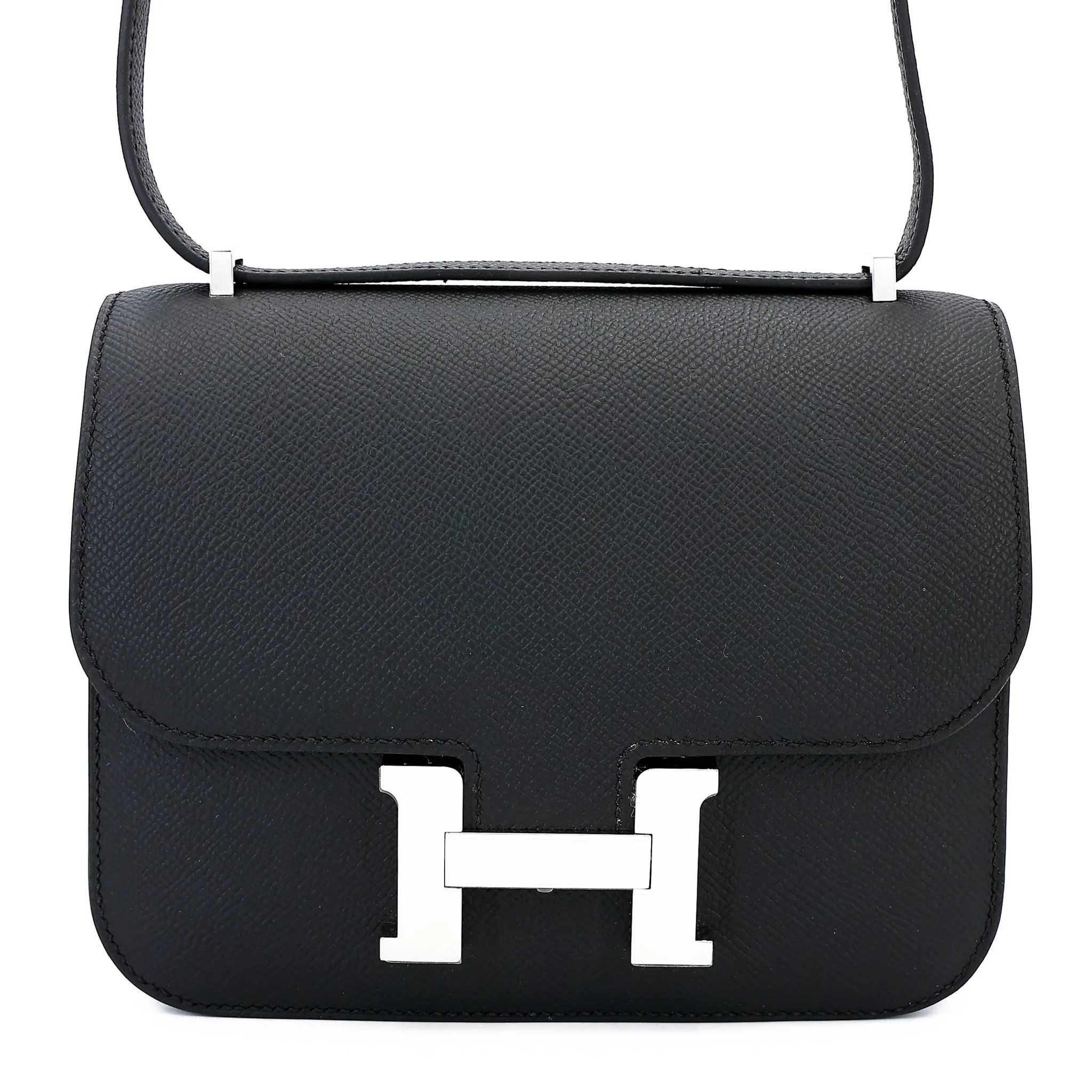 Brand New ( Rank N ) HERMÈS Constance Mini 19 Mirror Noir (89) Epsom Palladium hardware G (2026)