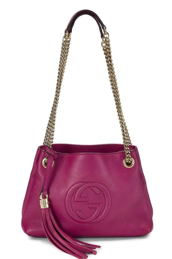 Pink Leather Soho Chain Tote Small