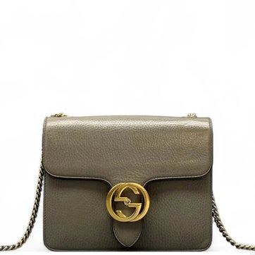 Calfskin Dollar Calfskin Interlocking G Shoulder Bag Small