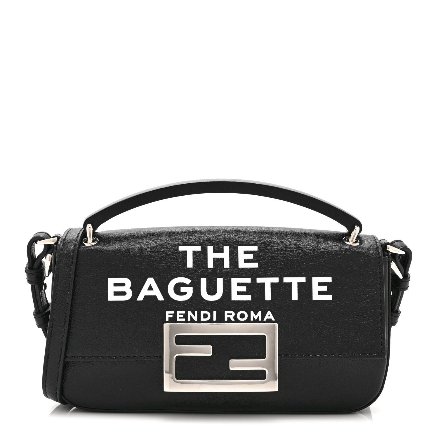 Fendi X MARC JACOBS Nappa Logo Phone Baguette Black