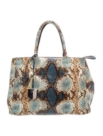 Snakeskin Top Handle Bag