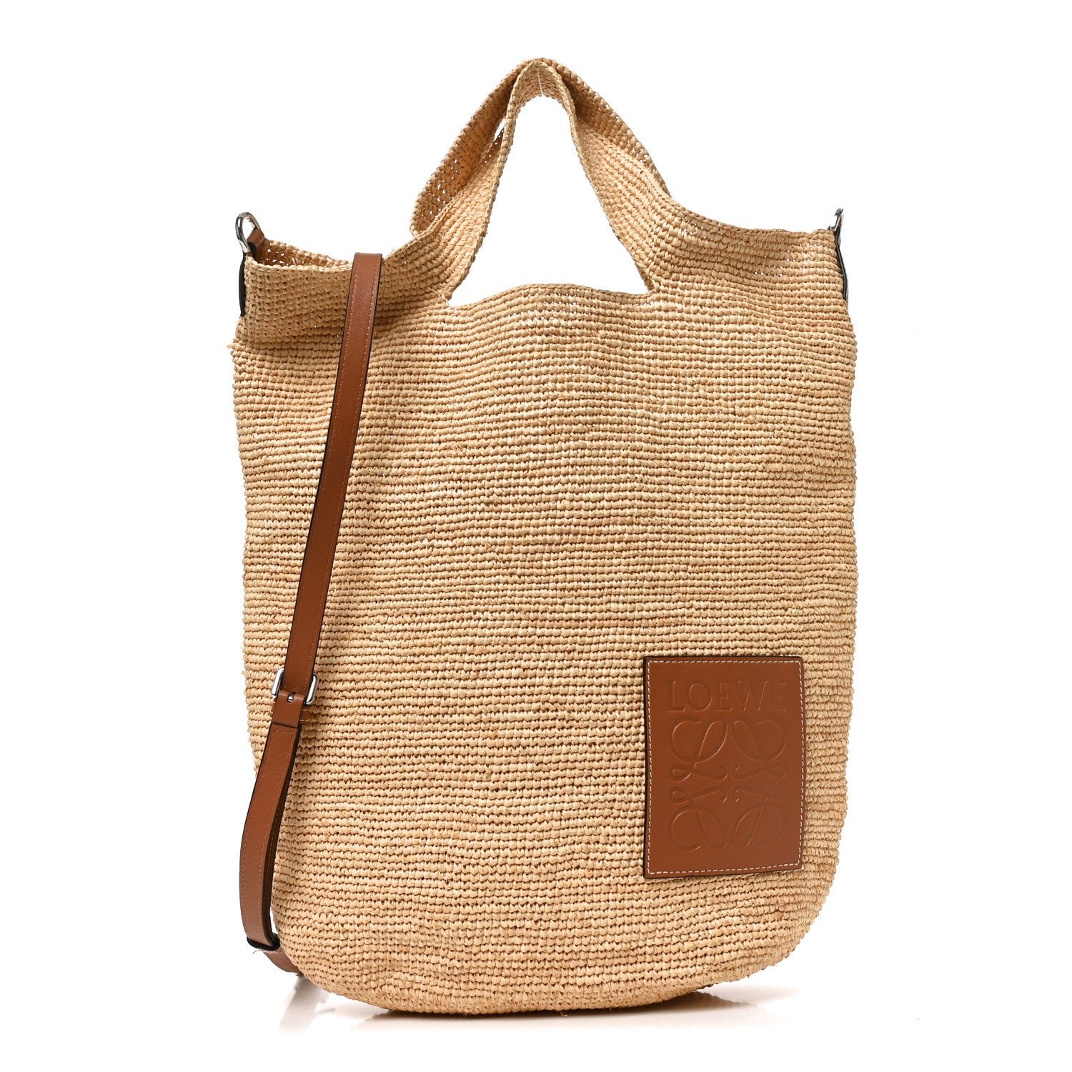 Loewe Raffia Paula's Ibiza Slit Tote Bag Natural Tan