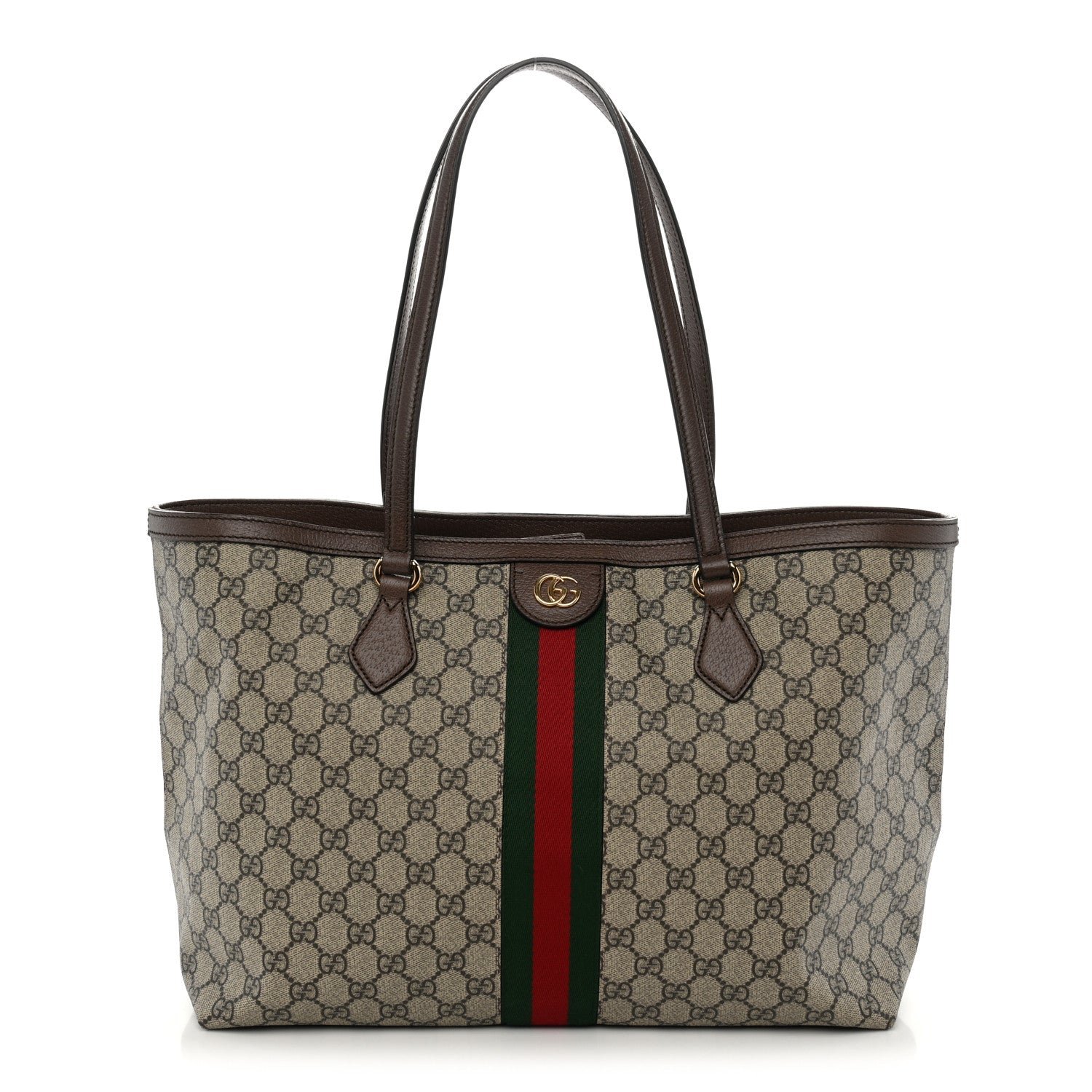 Gucci GG Supreme Monogram Medium Ophidia Shopping Tote Brown