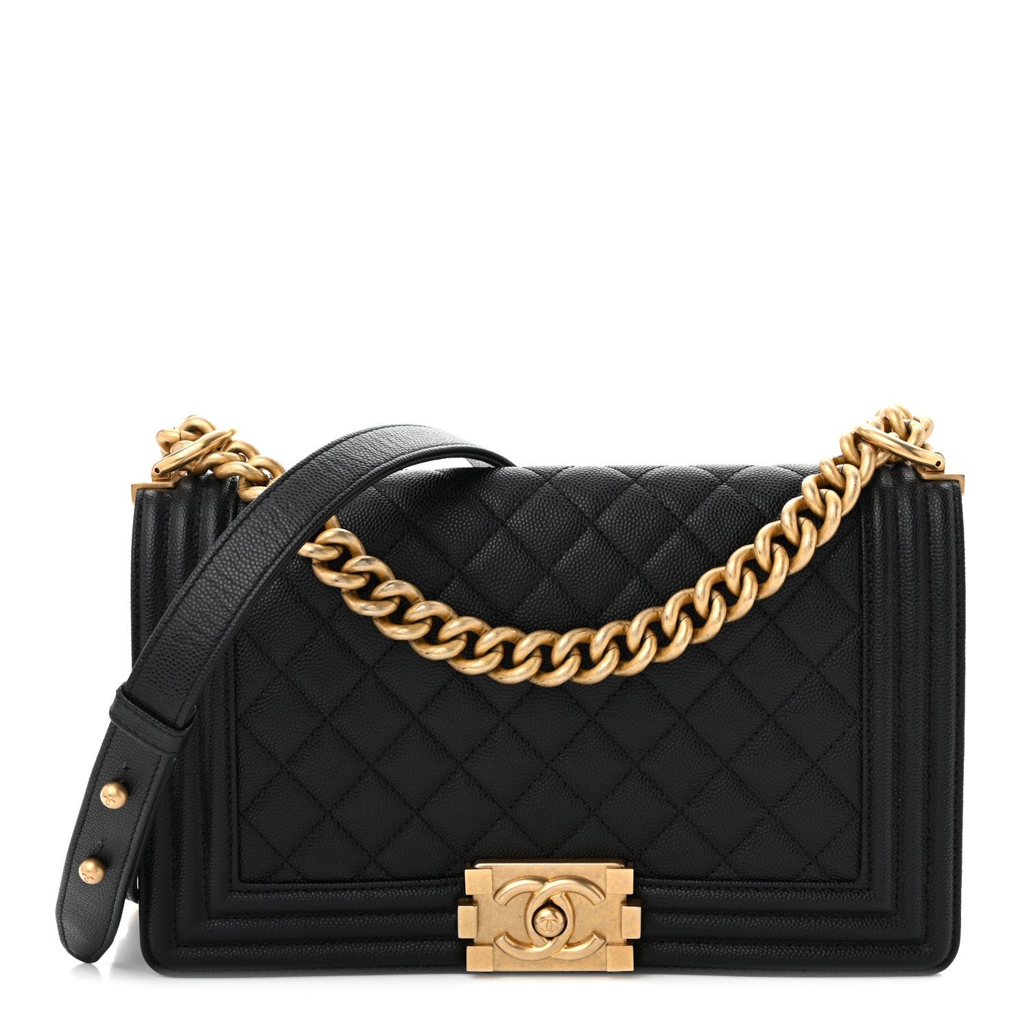Chanel Caviar Quilted Medium Boy Flap Black