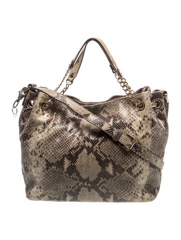 Embossed Leather Top Handle Bag