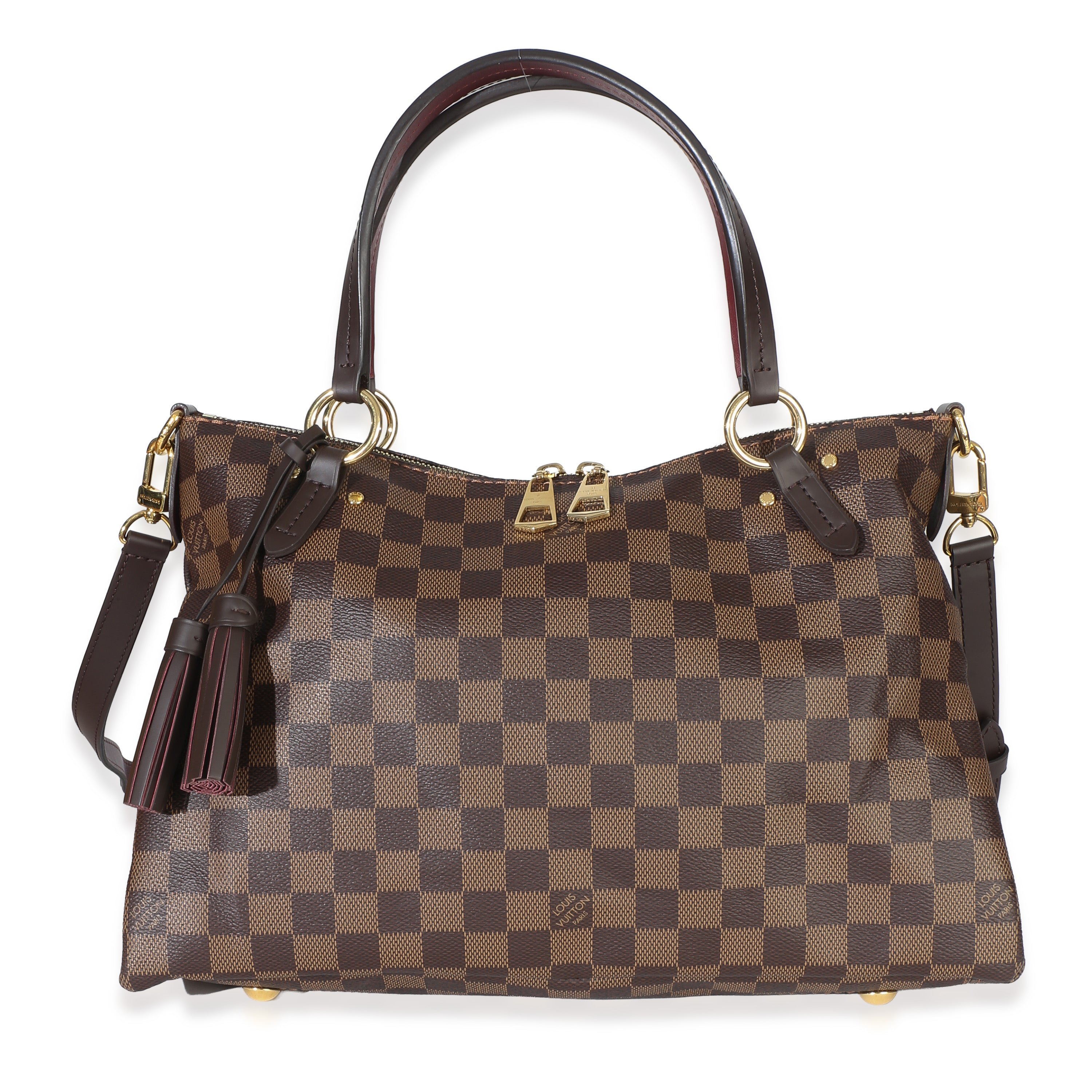 Burgundy Damier Ebene Canvas Lymington Bag