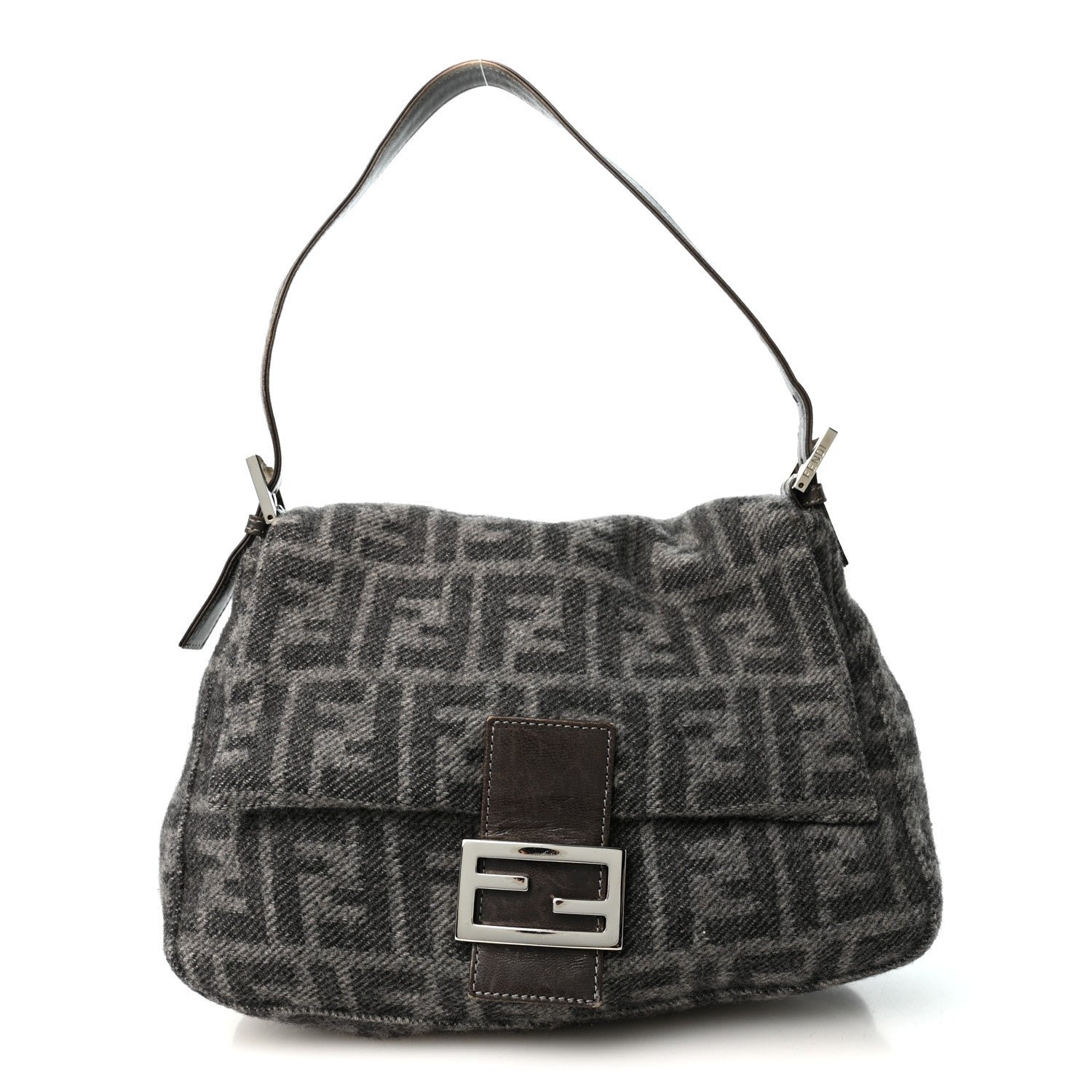 Fendi Wool Zucca Mama Baguette Grey