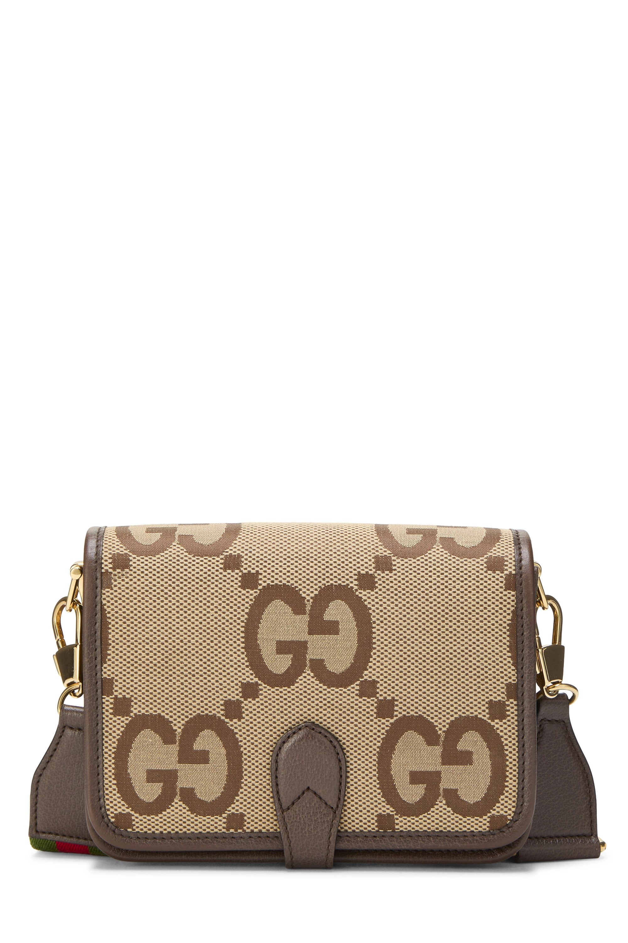 Brown Jumbo GG Canvas Shoulder Bag