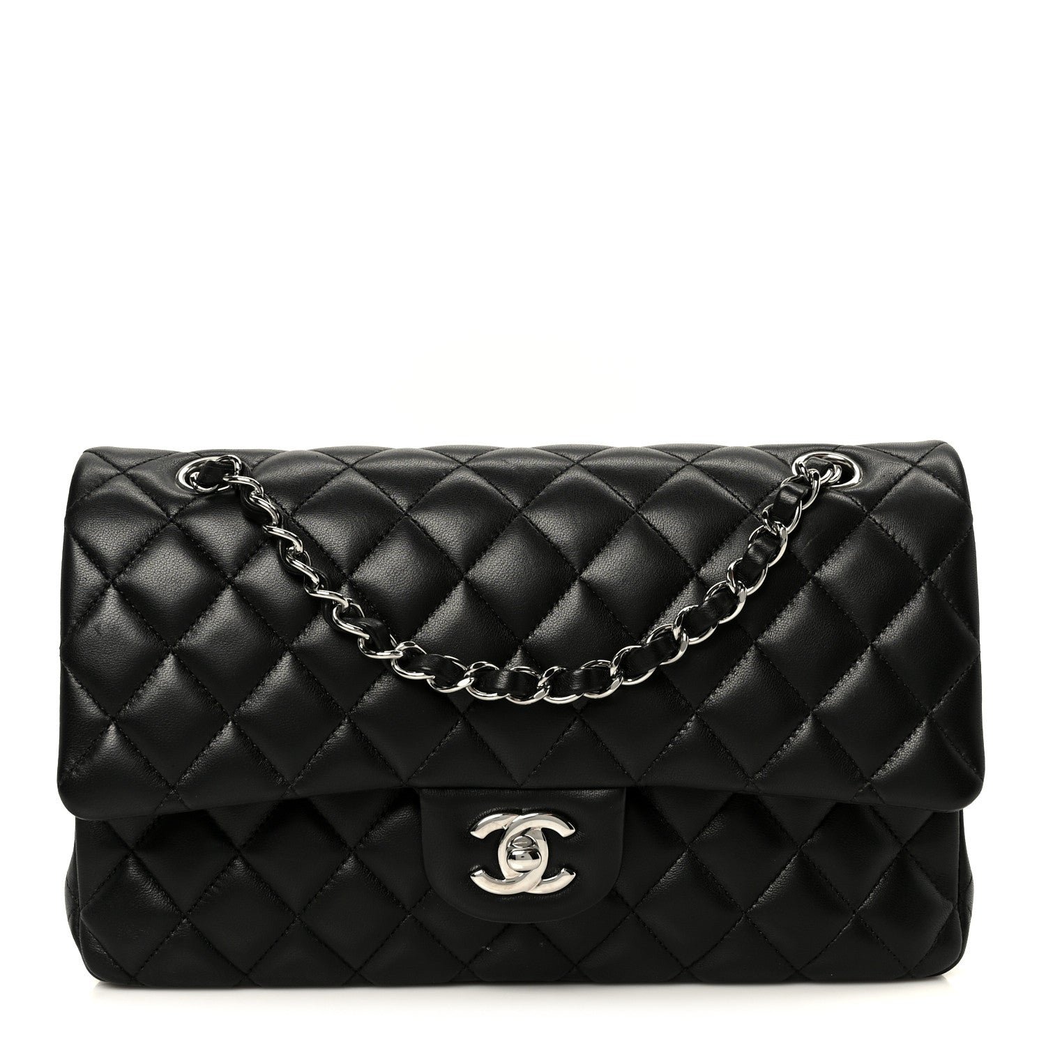 Chanel Lambskin Quilted Medium Double Flap Black
