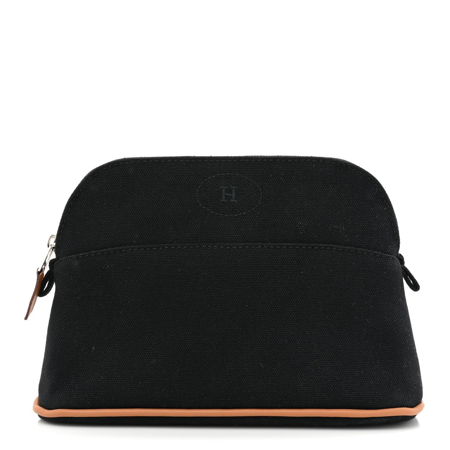 Hermes Cotton Canvas Mini Bolide Travel Cosmetic Pouch Black