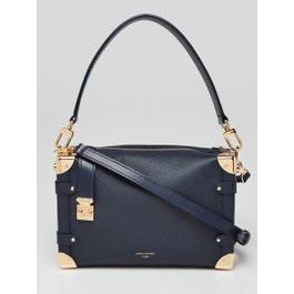 Louis Vuitton Bahrain Navy Leather and Monogram Canvas Side Trunk MM Bag