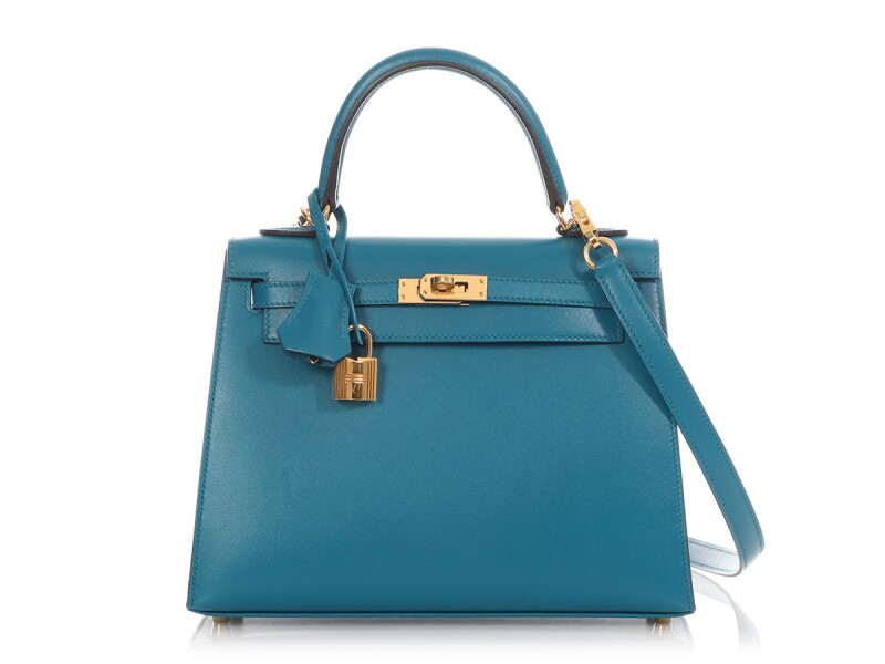 Hermes Bleu Izmir Tadelakt Sellier Kelly 25 Gold Hardware, 2020