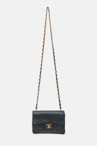 1990s Leather Mini Classic Flap Bag