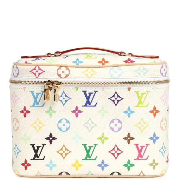 Louis Vuitton X Takashi Murakami Nice BB White Multicolor Monogram Gold Hardware