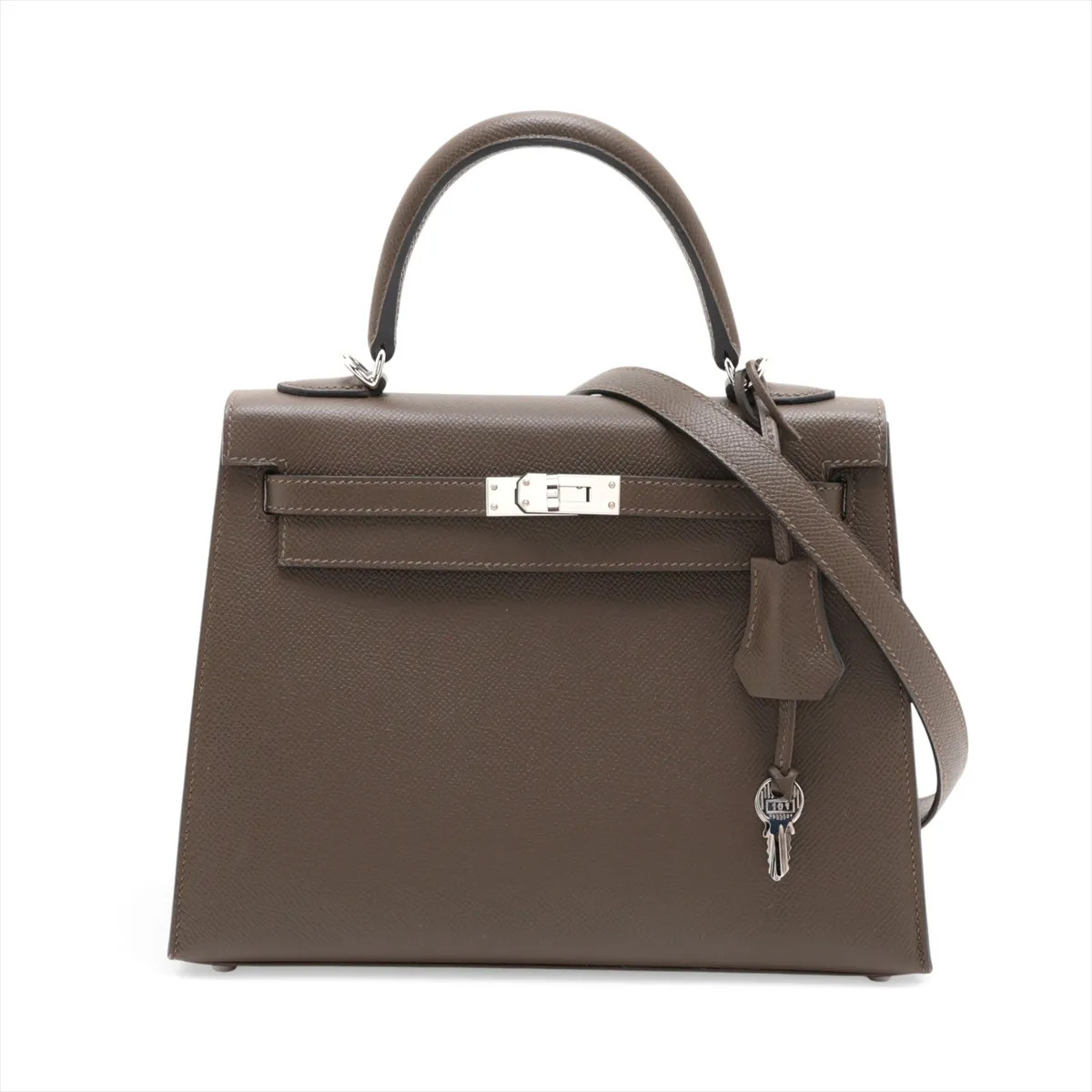Hermès Kelly 25 Serie Veau Epsom Wehrroden Silver Metal Fittings