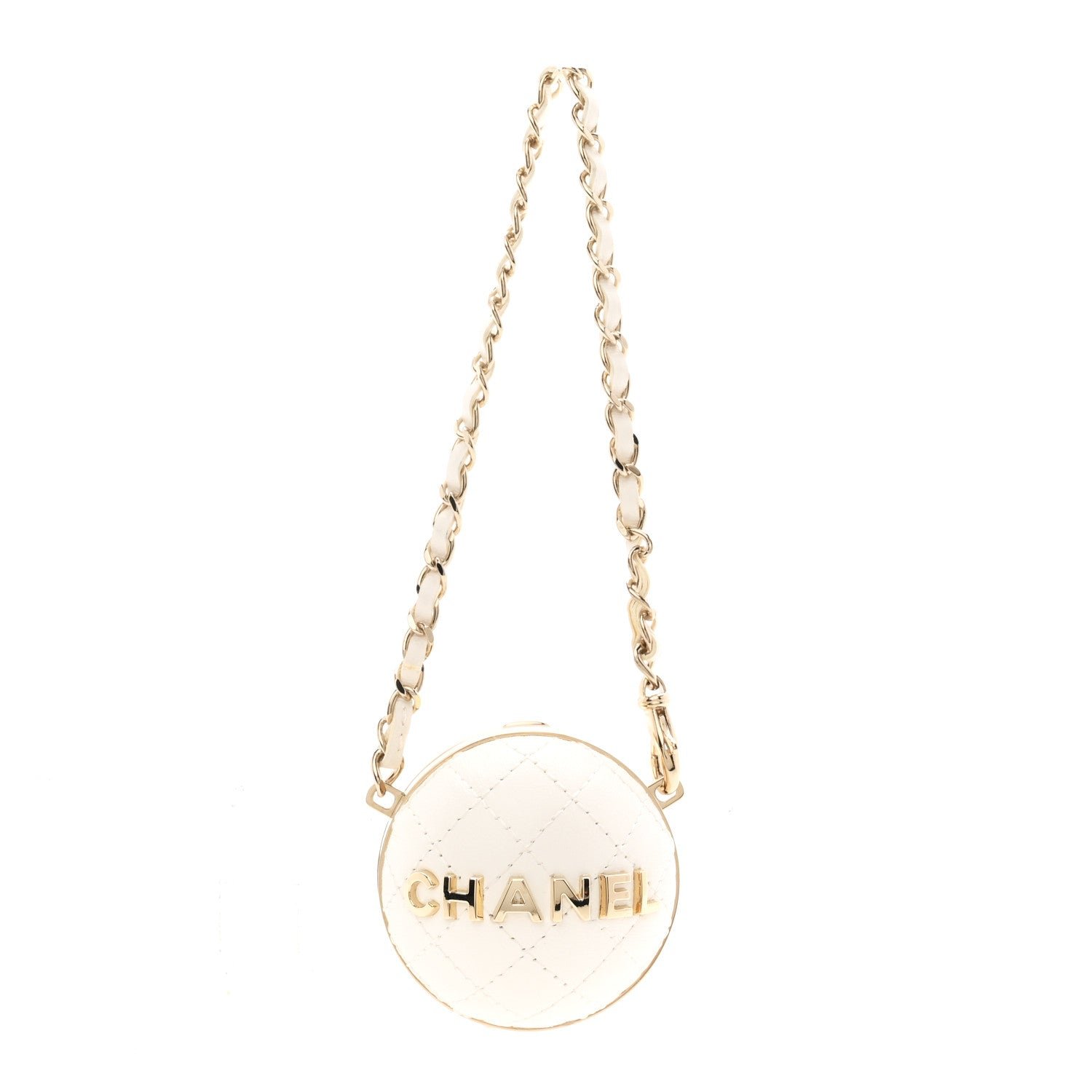 Chanel Lambskin Quilted Sphere Mini Bag Charm Beige