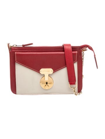 Leather Envelope Clutch on Chain Vintage