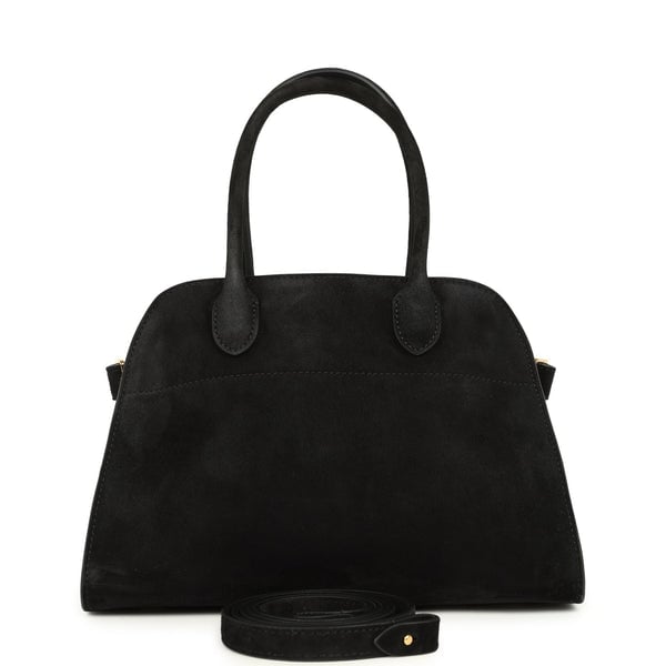 The Row The Row Soft Margaux 10 Bag Black Suede Gold Hardware