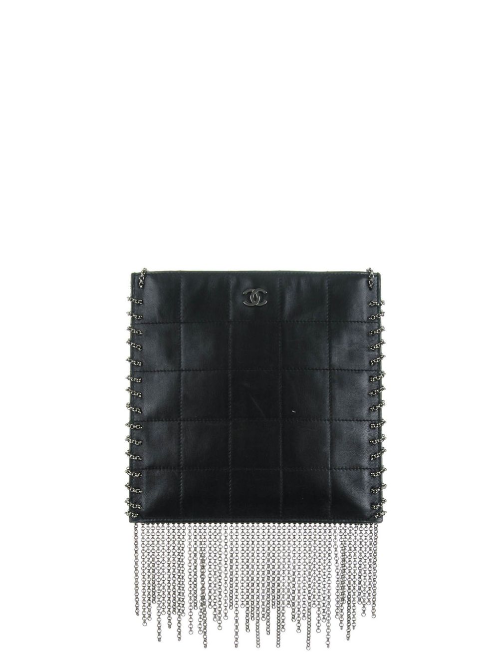 chain-fringe leather crossbody bag
