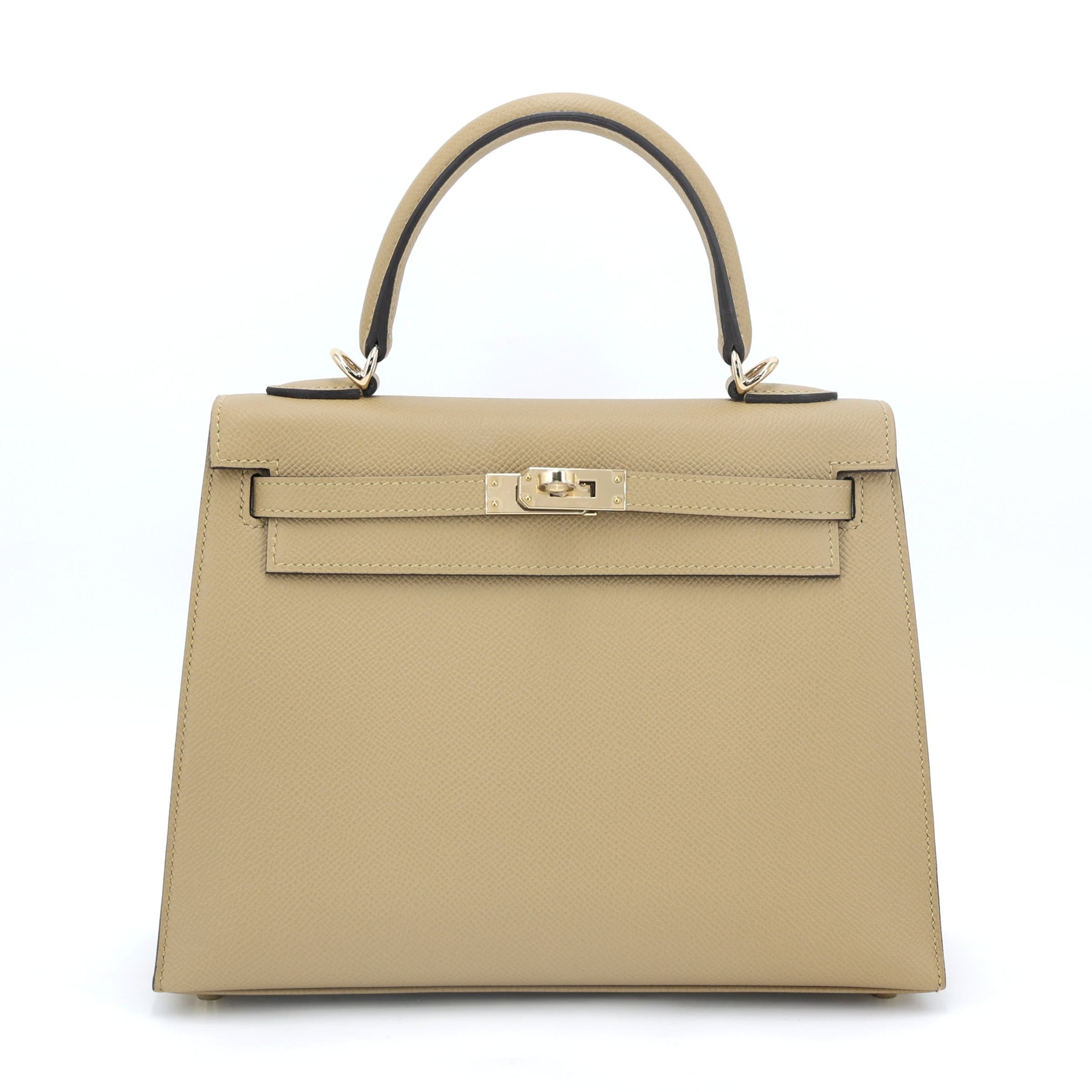 Brand New ( Rank N ) HERMÈS Kelly 25 Sellier Poussiere (1C) Epsom Permabrass hardware K (2025)
