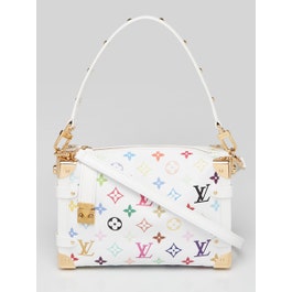 Louis Vuitton X TM White Monogram Canvas Side Trunk MM Bag