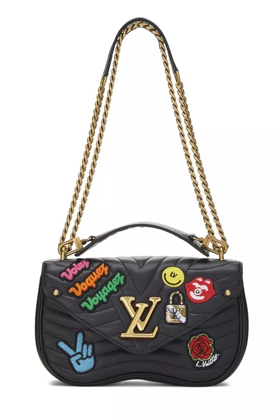 Black Calfskin Patches New Wave Chain MM