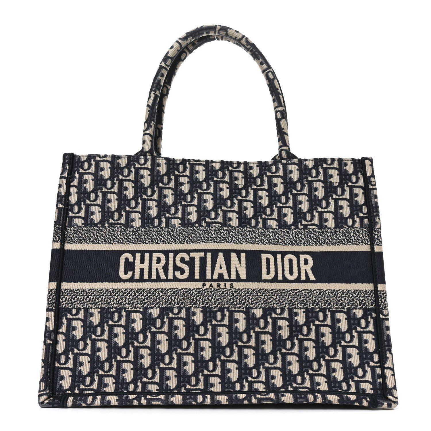 Christian Dior Oblique Medium Book Tote Blue Multicolor