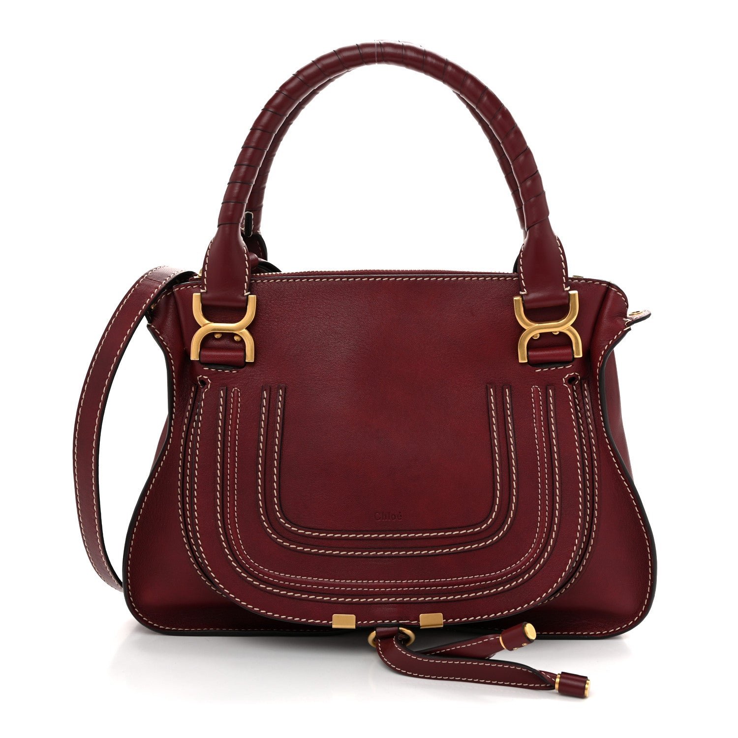 Chloe Calfskin Medium Marcie Satchel Stormy Red