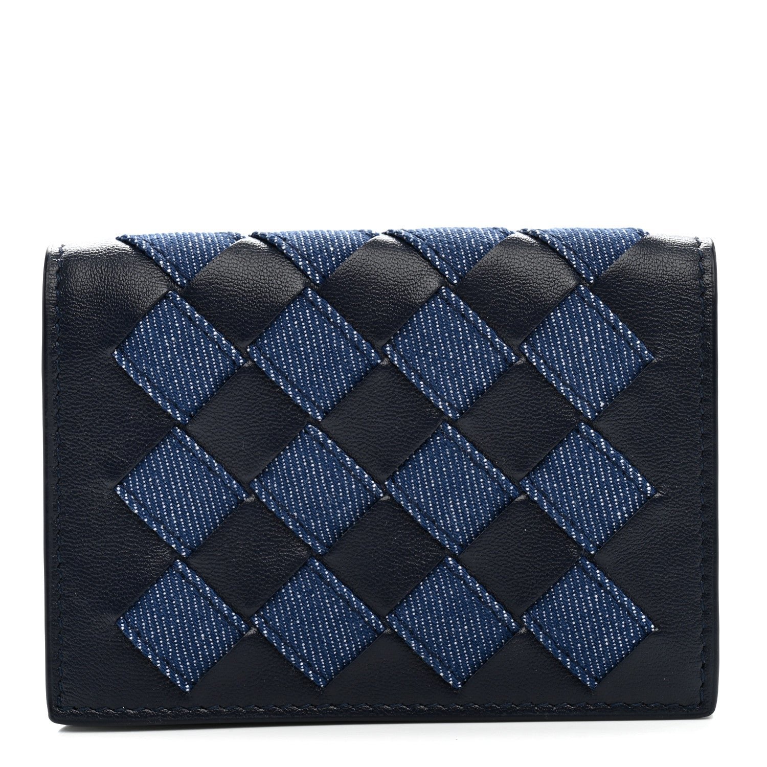 Bottega Veneta Bottega Veneta Nappa Denim Intrecciato Business Card Case Abyss Indigo
