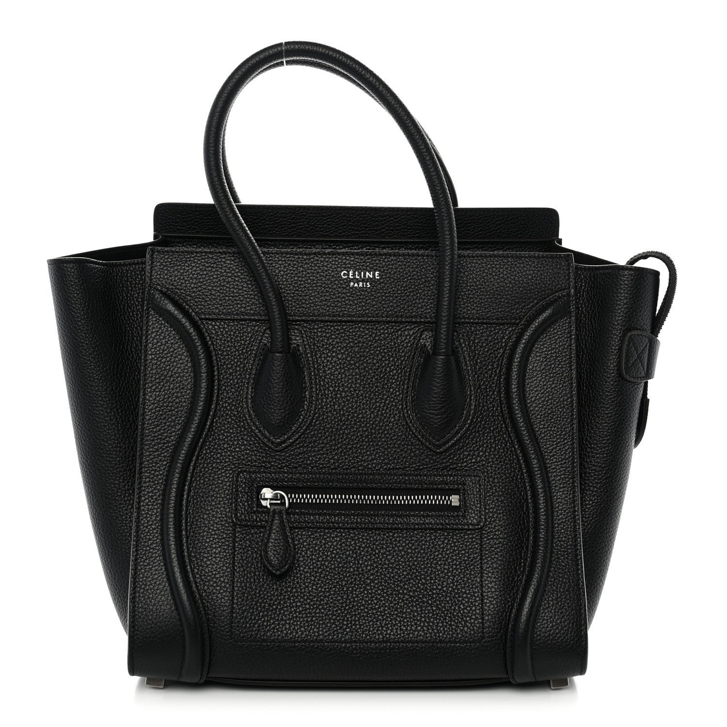 Celine Drummed Calfskin Micro Luggage Black
