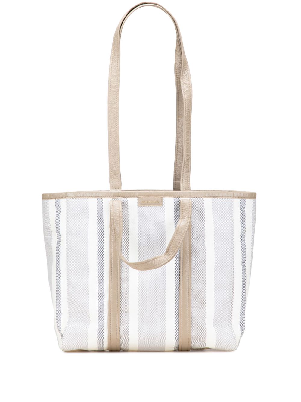 2022 Medium Woven Calfskin Barbes East West Shopper Bag satchel