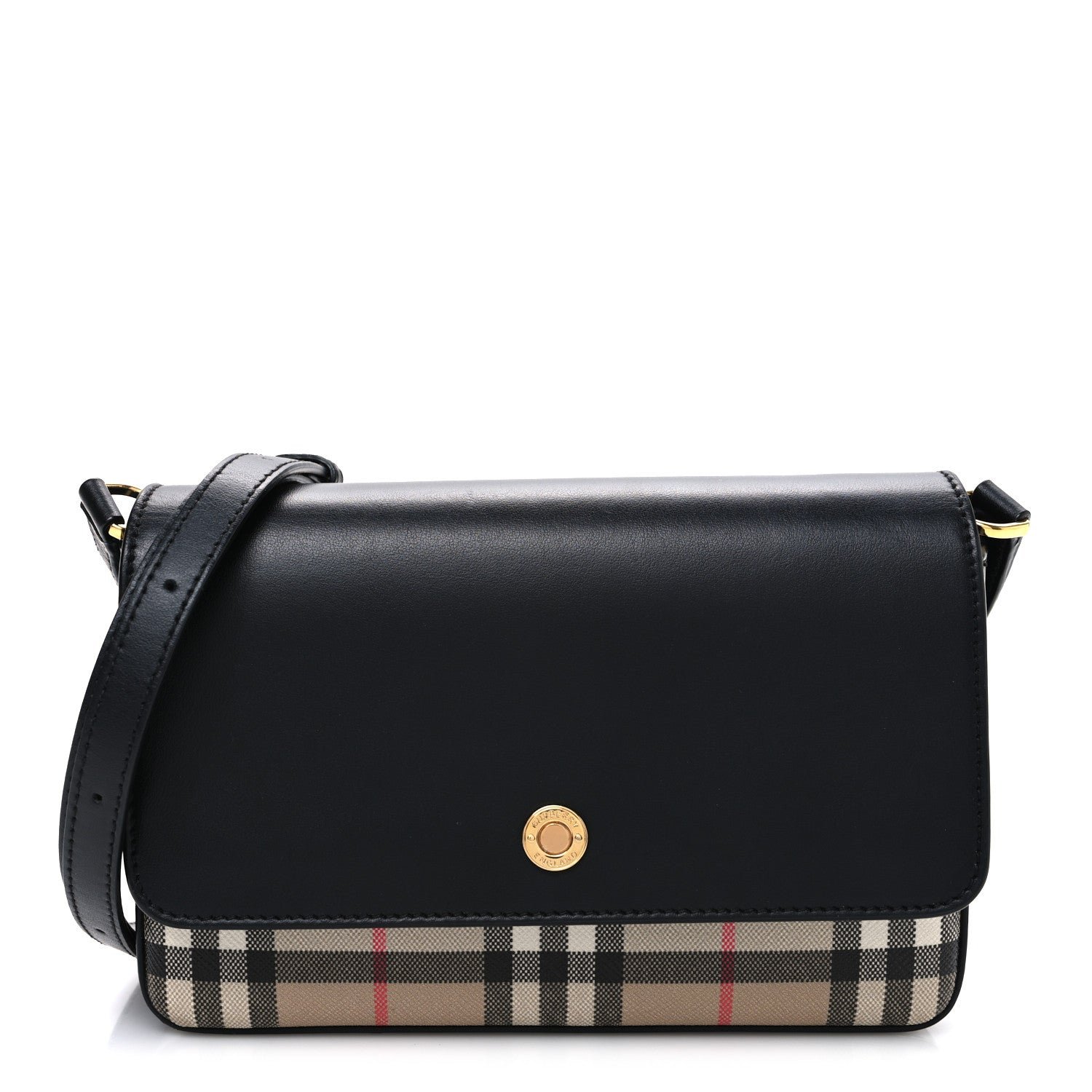 Burberry Burberry Calfskin Vintage Check New Hampshire Bag Black