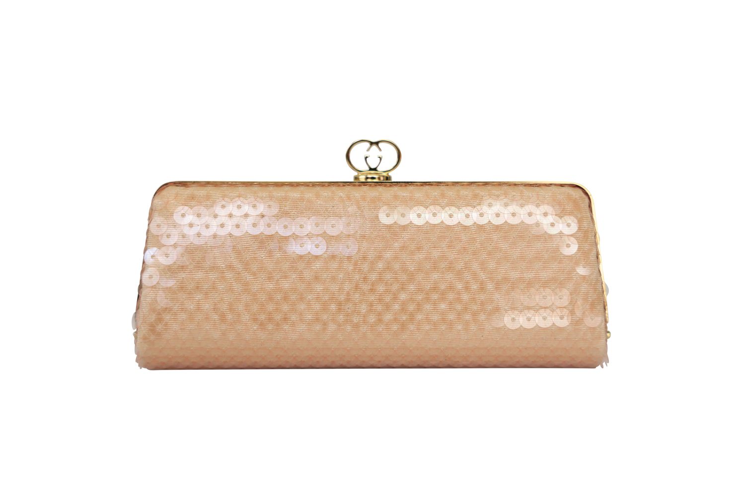 Gucci Broadway Moire Clutch with Chain Mini Bag, Beige Nude Sequins and Gold Hardware, Preowned in Box WA001