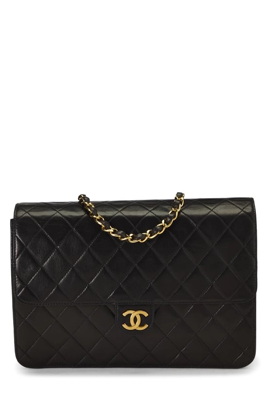 Black Quilted Lambskin Ex Flap Medium